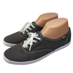Keds Champion Canvas Sneakers Gray Women's Size 8.5 Low Top Lace Up Casual Shoes